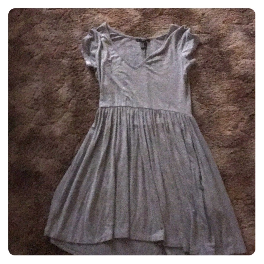 Grey V-neck Casual Dress